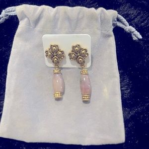 Earring gold and pink for pierced ears.
